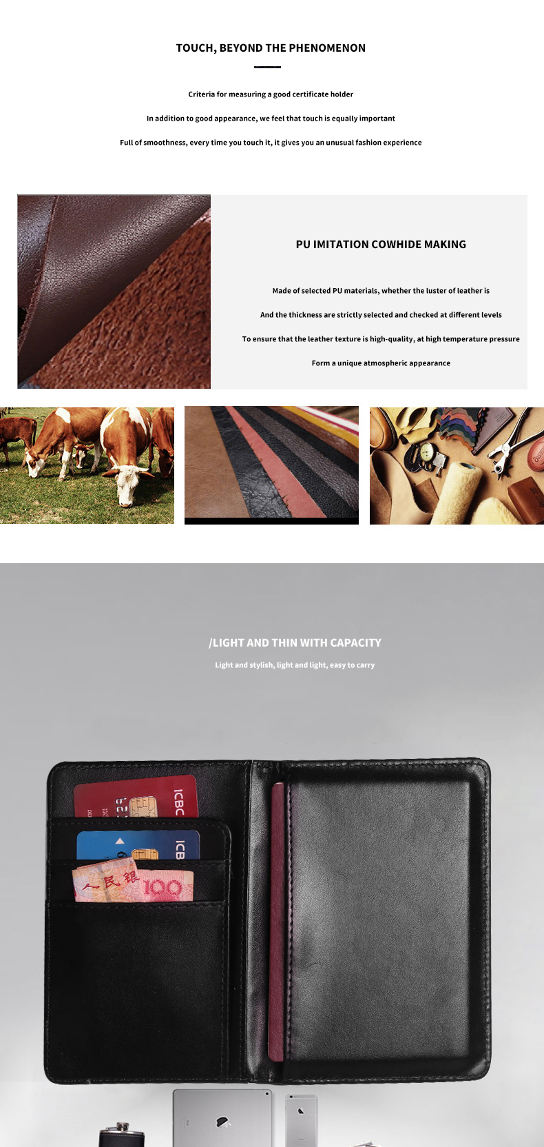 Others Pattern Type Blank Sublimation Travel Passport Holder with PU Leather Material