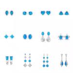 Drop Synthetic Opal Leverback Earrings Women 925silver Jewelry