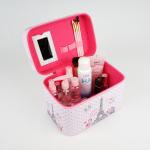 Travel Cosmetic Train Case Organizer With Mirror