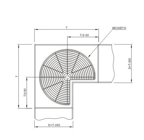 B024 Kitchen basket corner units:270°Revolve Basket (Strength style)