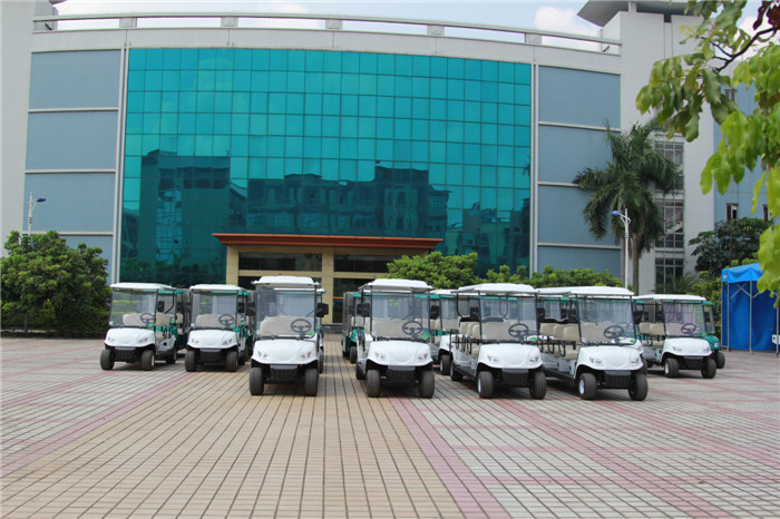 80km Range Electric Club Car Electric Golf Cart 2 Seats With Cargo 48v / 3kw Motor