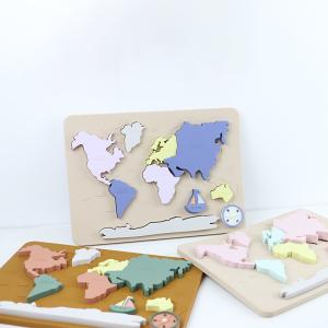 Wholesale Silicone World Map Personalized Baby Puzzle For Toddlers Montessori Educational from china suppliers