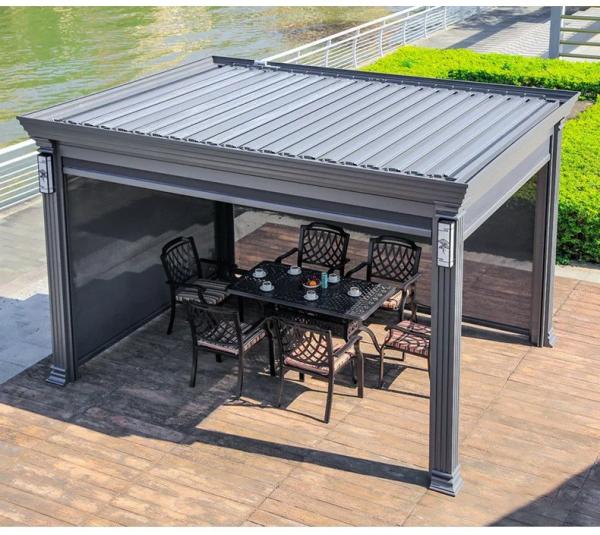 European Style Aluminum Louvered Pergola Louvers Aluminium Pergola With Louvered