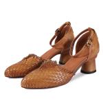 S425 Factory Woven Leather Pointed Toe Fashion High Heels, Increase Fairy Fresh