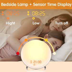Snooze Colored 30 Levels Wake Up Alarm Clock Light Sunrise Simulation Sunset Fading