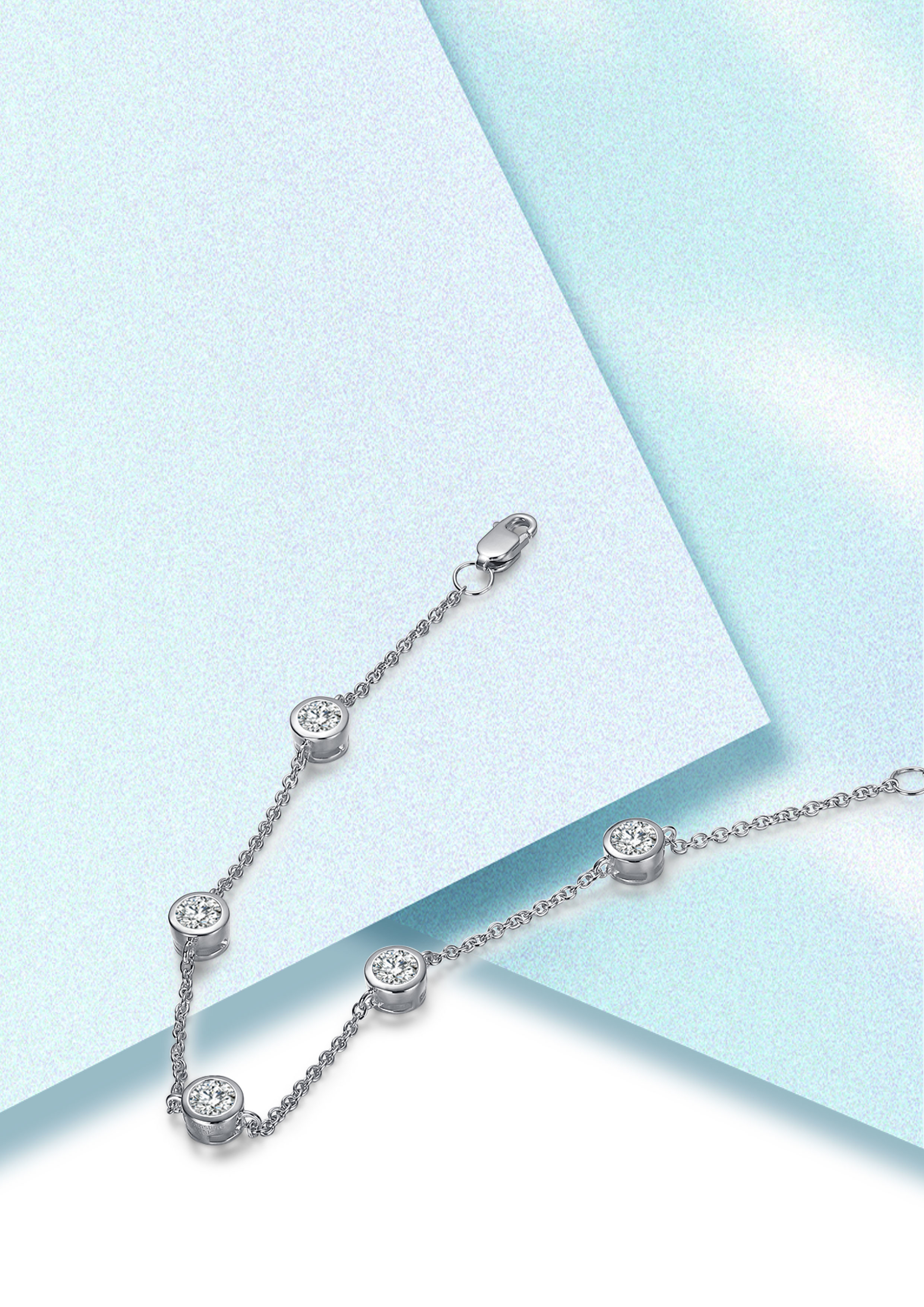 Sparkling Elevated 925 Sterling Silver Moissanite Diamond Bracelet Womens