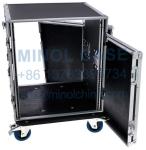Pro Aluminum Fireproof Plywood 12U Rack Case With Wheels