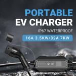 Level 2 Portable EV Charger 32A 240V 5m TPU Cable CEE Schuko Plug RCD Type A