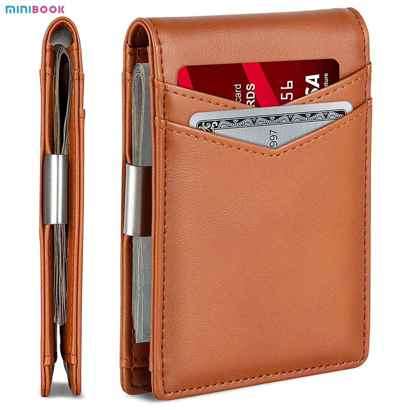 Daily Life Custom Front Pocket Wallets Rfid Blocking Bifold Leather Money Clip Men Wallet