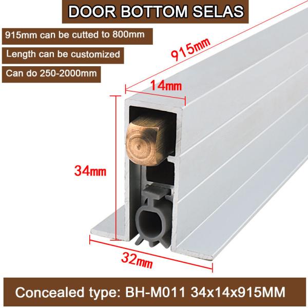 Acoustic Dust Prevention Automatic Door Drop Seal Weather Strips Concealed With
