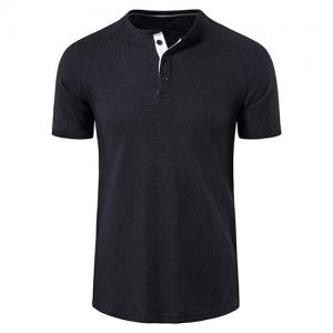 China Summer New Cotton Loose Round Neck Men's Short Sleeve Solid T-Shirt on sale