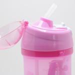 600ml Plastic Children Water Bottle with Drinking Straw Lid