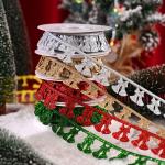 3cm*5y Ultrasonic Chritsmas Ribbon For Gift Packing And Garment Accessories