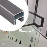 Grey Frameless Glass Aluminum Balustrades Handrails for Glass Balcony Deck Stair