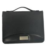Waterproof Portable Zippered Leather Portfolio , PU Leather File Folder With
