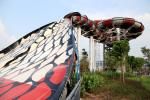 Adult Fiberglass Water Slide Galvanized Carbon Steel Frame King Cobra Slide for