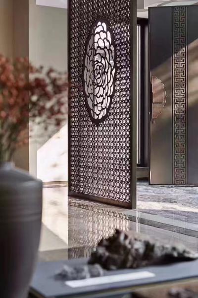 Buy From Foshan Factory Mirror Gold Stainless Steel Partition Screen With Laser