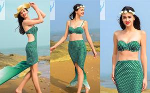 Wholesale Highly Flexible Mermaid Tail Swimsuit Adult Fish Scales Off Shoulder Style from china suppliers
