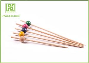 China Fancy Extra Long Toothpicks Skewers , Wood Beads Smooth Bamboo Food Picks on sale