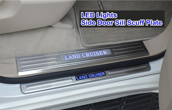 TOYOTA Land Cruiser FJ200 2008 -2014 LED Light Stainless Steel Side Door Sill