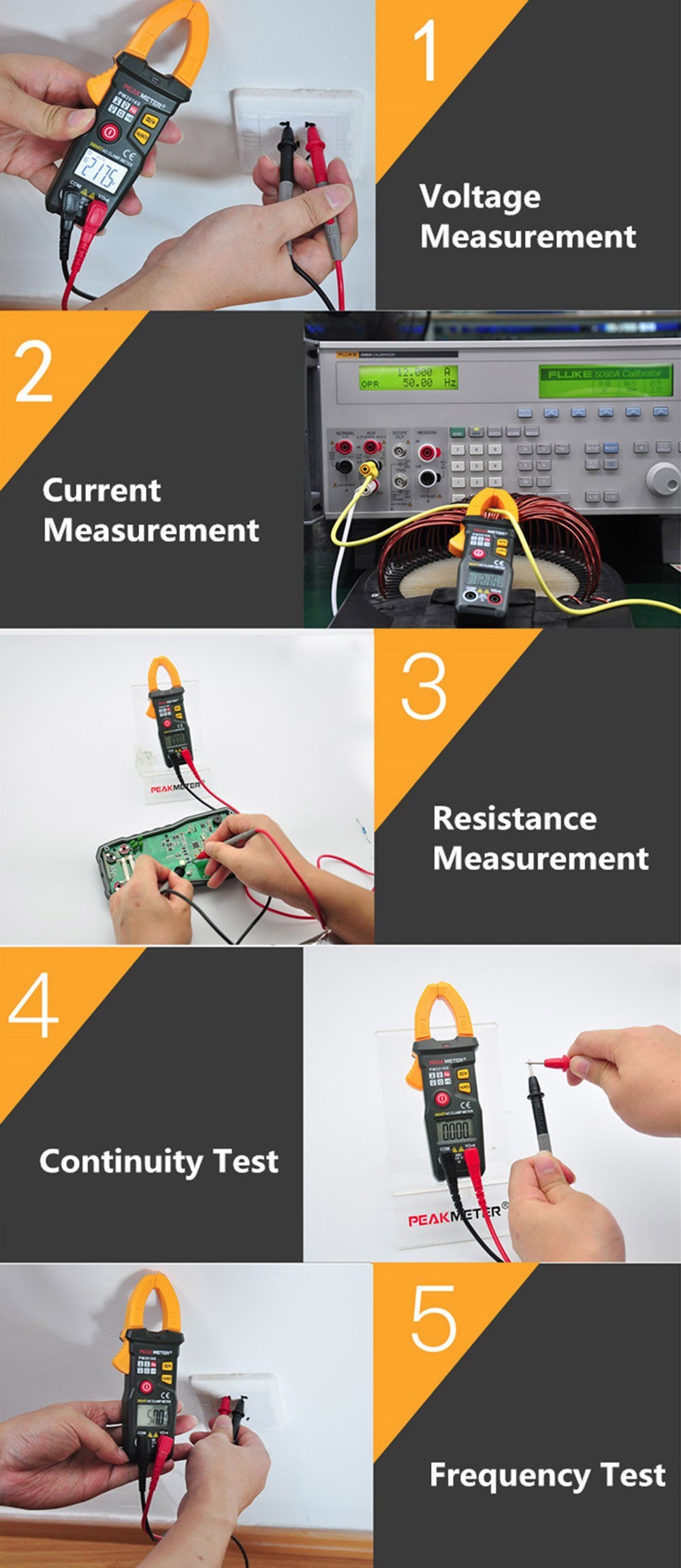 Smart Mini Digital AC Clamp Meter With Resistance , Frequency , NCV Detection