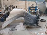 Wave Folding Outdoor Metal Art Sculpture , Pool Installation Stainless Steel