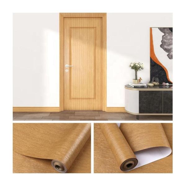 Modern Style PVC Natural Embossed Wood Grain Self Adhesive Decorative Wallpaper