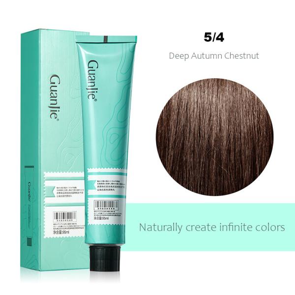 Professional Salon Deep Autumn Chestnut Hair Color Cream with Low Ammonia Powder