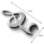 Silver Plating Zinc Alloy Metal Bottle Opener 73*40mm Music Notes Design