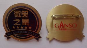 China custom made logo metal  printing pin  badge, safety pin badge, gift badge on sale