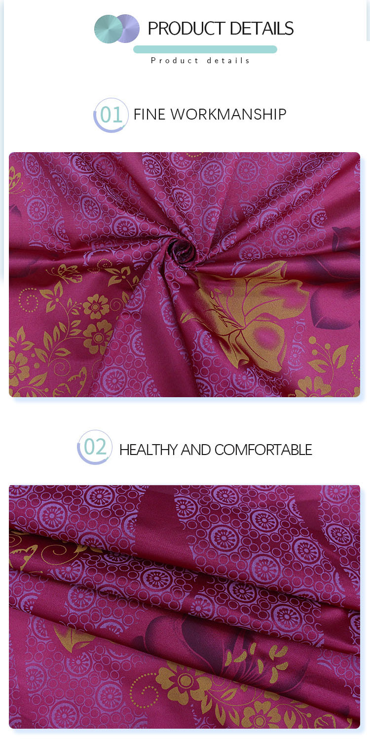 240cm Width Warp Knitted Cloth Bronzing Gold Powder Dispersed Printing Mattress Fabric