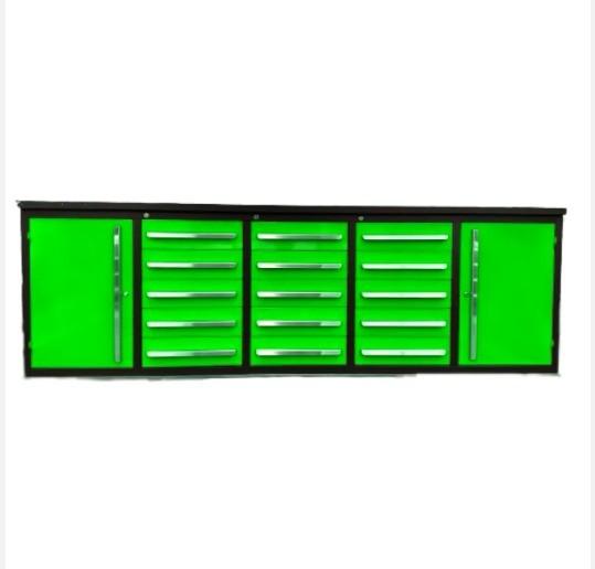 Silver Cold Rolled Steel 15 Drawers 2 Doors Tool Cabinet for Heavy Duty Tool