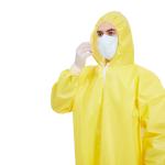 Yellow Disposable Protective Coverall With Shoe Cover S-3XL 20-60gsm