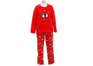 China Fancy Funny Womens Christmas Pajama Sets , Red Womens Flannel Pajamas Sets on sale