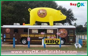 China BBQ Shop Custom Inflatable Products L5m Giant Yellow Inflatable Advertising Pig on sale