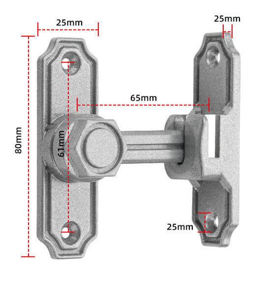 Noctilucent Double Sliding Barn Door Latch For Commercial With Two Installation