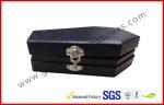 Wood Grain Jewellery Showing Gift Packaging Boxes , Black Rigid Paper Rings