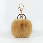 3inch Wide Key Chain Ornaments , Designer Pom Pom Keyring Faux Fur