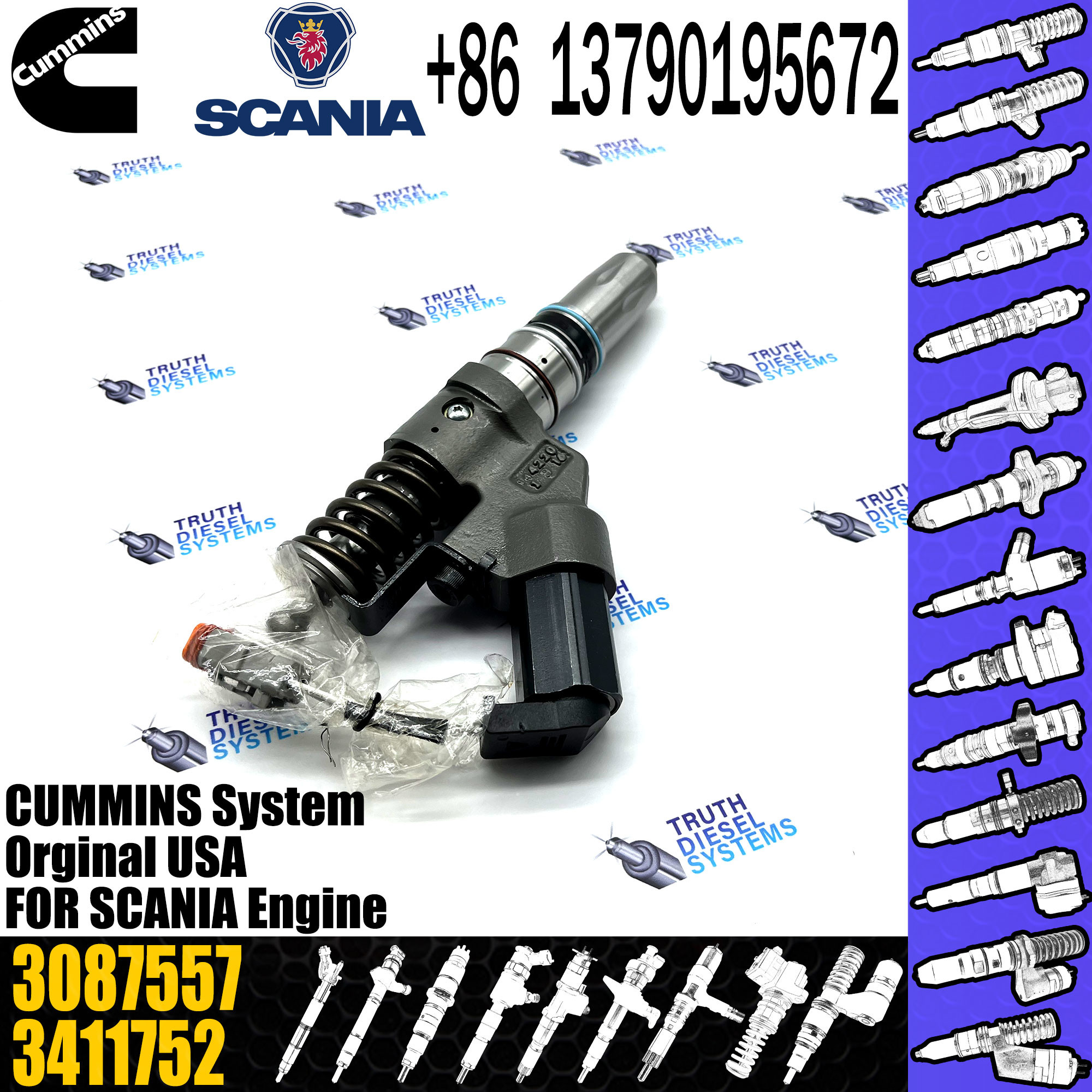 D​iesel Engine Fuel Injector 3411752 4902921 3096538 3084589 3087557 4903084 3609925 For CUMMINS M11 Engine