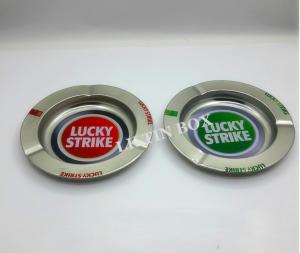 Wholesale Printed Lucky Strike Round Cigarette Tin Box With Ashtray Pack D 138 * 14mm from china suppliers
