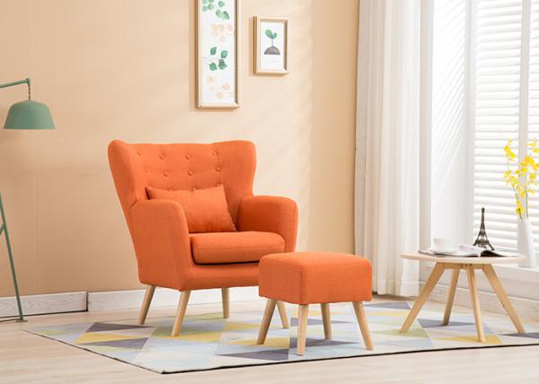 Wooden Frame Structure Contemporary Bedroom Furniture Small 1 Seat Fabric Sofa