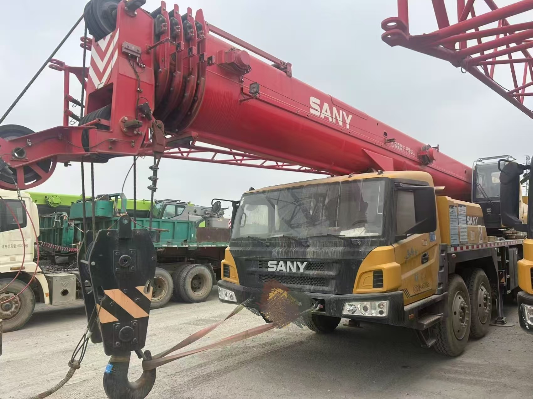 2022 year Sany 55t STC55C-1 with 58.5m main boom, 15.2t counter weight.