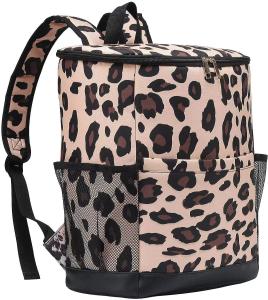 Wholesale Leopard Canvas Insulated Cooler Backpack Waterproof Picnic Bag Food Delivery from china suppliers