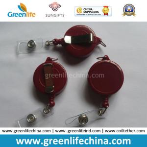 Wholesale New ID Badge Reel W/Ear Fastener Wine Red Retractable Reel from china suppliers