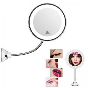 China Custom Brand Logo Flexible Led Vanity Mirror 10 X  Magnification Lighted Mirror on sale
