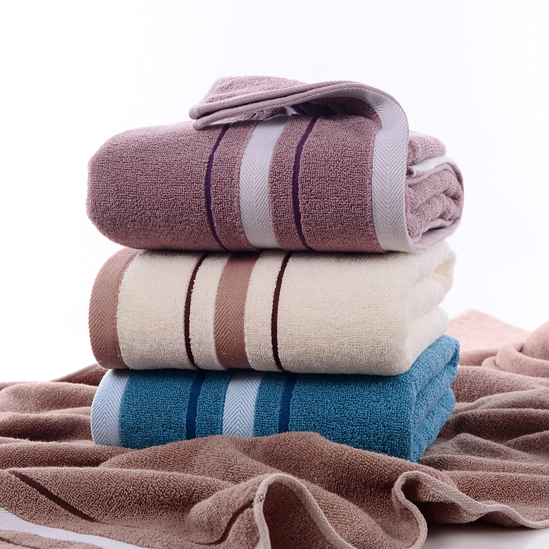 Embroidered Logo Face Towel with Wide Satin Border and Pure Cotton Material