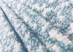 340GSM 100% Polyester Velvet Fabric Circle Fleece Loop Blue And White