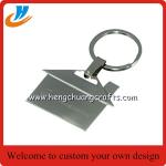 House shaped metal keychain/key holder, house shape keychain with custom logo