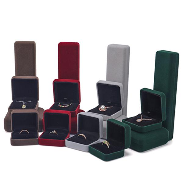 Jewelry Boxes Material LED Velvet for Customized Size Hanhong Logo Embossed Ring