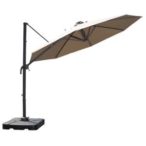Wholesale Outdoor Furniture Must-Have Large Aluminium Hand Crank Umbrella with Solar LED Lights from china suppliers